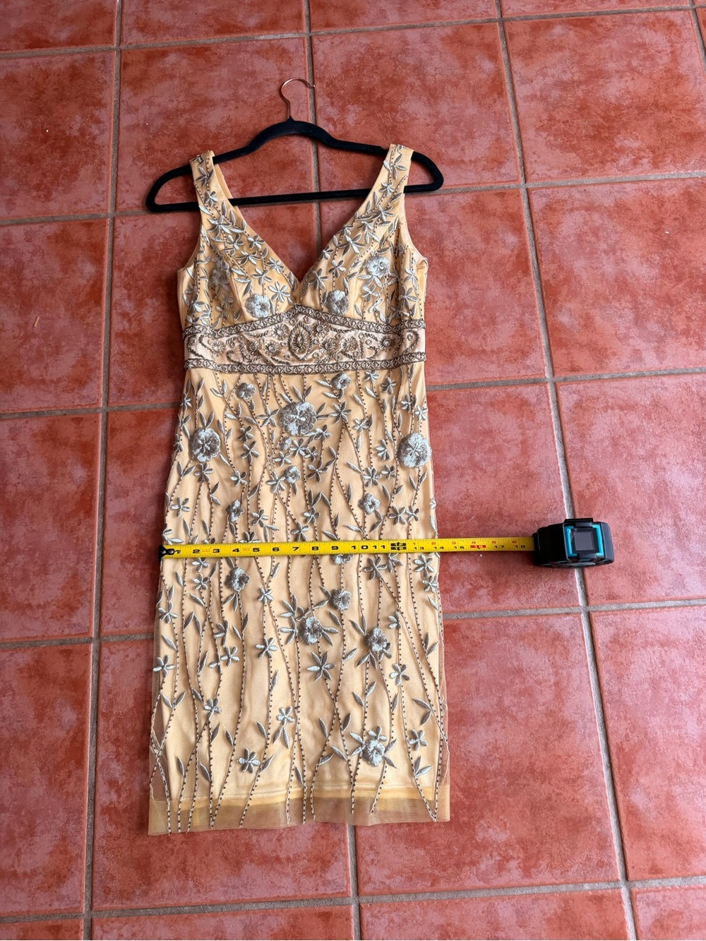 vintage Sue Wong "Nocturne" hand-beaded silk midi dress Sz 4 - Picture 15 of 16